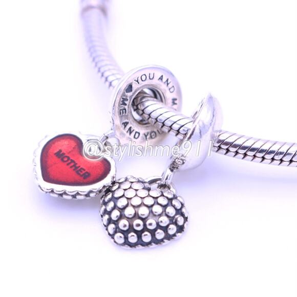 Authentic PANDORA Piece of My Heart Mother / Daughter Charms - Picture 3 of 11